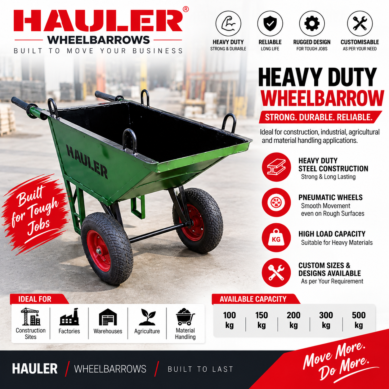 Heavy-Duty Wheelbarrow — TN Enterprises Chennai